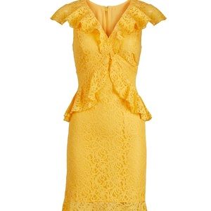 Size 12 yellow lace dress L/XL Eva Mendes